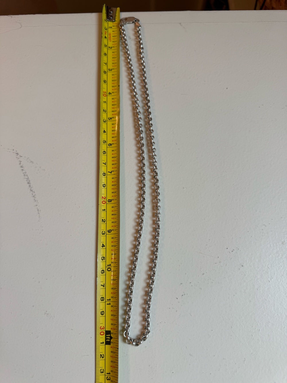 Classic 24” Silver Tone Rolo Chain Necklace | Minimalist Layering Jewelry | - Picture 4 of 6